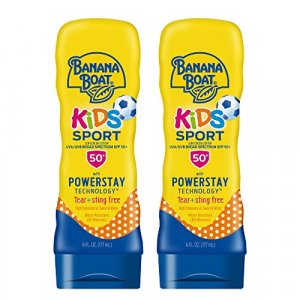 Banana Boat Kids Sport Sting-Free, Tear-Free, Reef Friendly, Broad Spectrum Sunscreen Lotion, SPF 50, 6oz. - Twin Pack