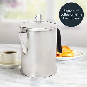 Primula Today Aluminum Stove Top Percolator Maker Durable, Brew Coffee On Stovetop, 9 Cup