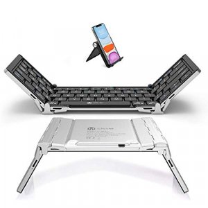 Foldable Bluetooth Keyboard, iClever BK03 Wireless Portable Keyboard, Travel Folding Bluetooth Keyboard for iOS Windows Android, PC and Tablet