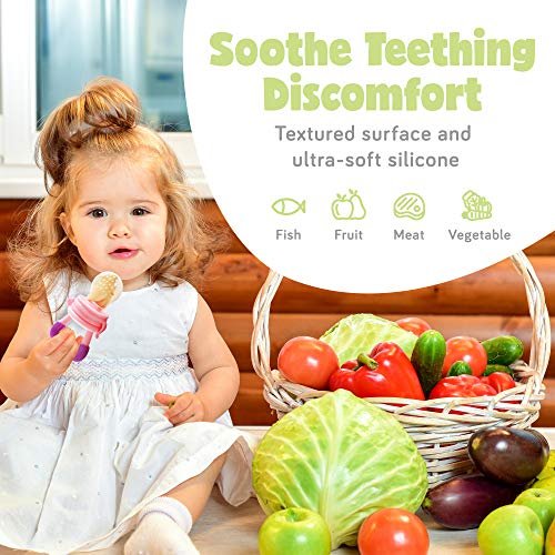 Baby Fruit Pacifer Feeder 2 Pack Perfect for Introducing Solid Foods 6-12  Months Fresh Food Feeder Baby Chupon para Frutas de Bebe (Pink and Green) 