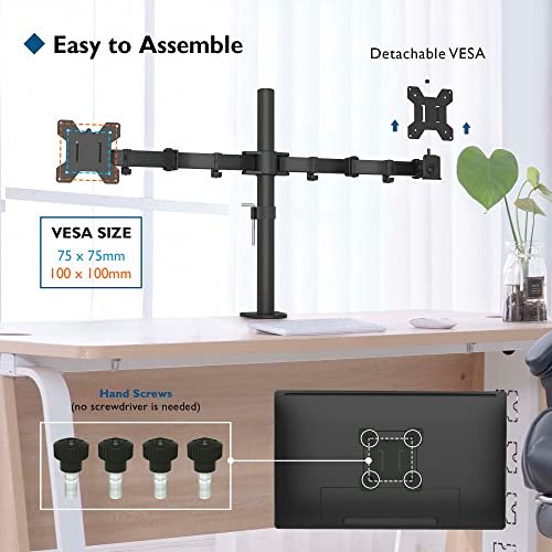  BONTEC Single Monitor Desk Mount Stand for 13 to 27