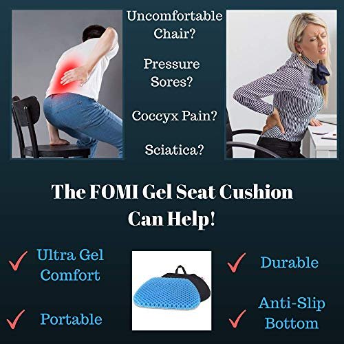 FOMI Premium All Gel Orthopedic Seat Cushion Pad for Car, Office Chair,  Wheelchair, or Home. Pressure Sore Relief. Ultimate Gel Comfort, Prevents  Swe - Imported Products from USA - iBhejo