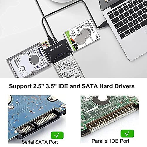 Hard Drive Reader IDE SATA to USB 3.0 Adapter, USB + Type C External Hard  Drive