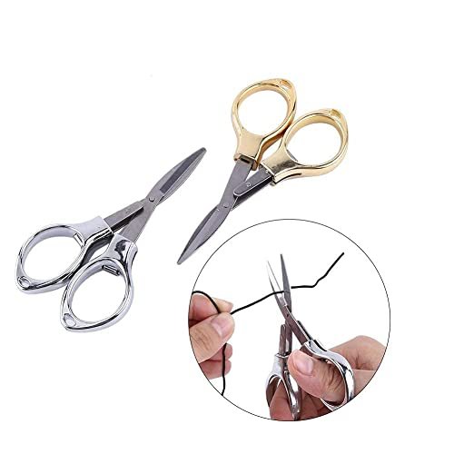 Scissor Keychain Mini Folding Scissors Stainless Steel Cutter With Keyring  Hole Glassess Shaped Scissors For Travel/School/Office/Crafts/Home/Camping  - Imported Products from USA - iBhejo