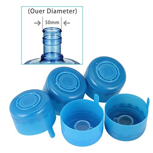 5x Blue Gallon Drinking Water Bottle Cap Screw Anti Splash Lids Replacement  55mm