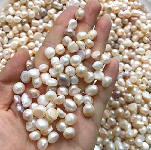 AITELEI 100g Natural Freshwater Pearl Oysters Round Loose Beads for Vase  Fillers Party Wedding Decor DIY Craft Jewelry Making No Holes 7-10mm