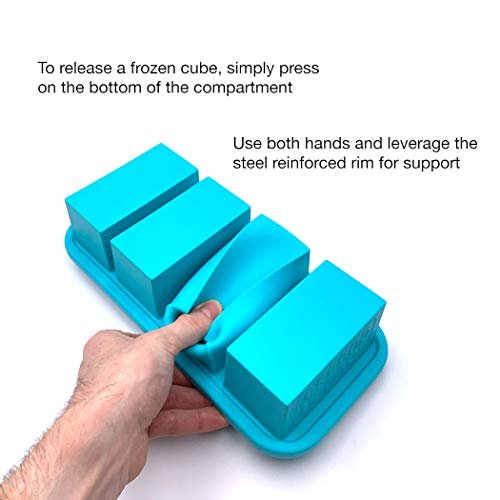 Souper Cubes Extra-large Silicone Ice Cube Tray With Lid - Makes 4 1cup for  sale online