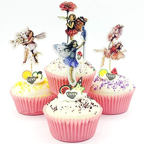 Knitting Edible Cupcake Toppers - Stand-up Fairy Cake Decorations / Birthday