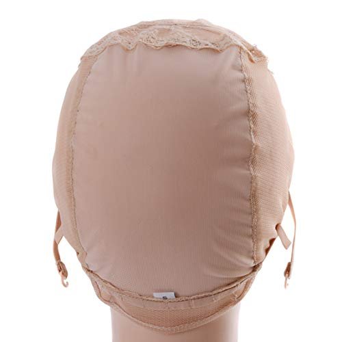 YANTAISIYU 4X4 Inch U Part Swiss Lace Wig Cap for Making Wigs with  Adjustable Straps on the Back Glueless Hairnets (Black M)