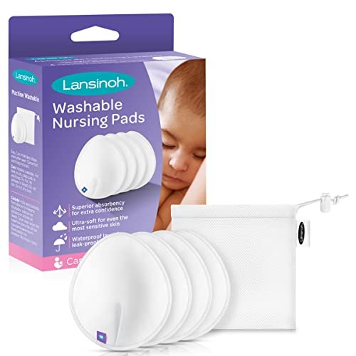 Lansinoh Reusable Nursing Pads For Breastfeeding Mothers, 4 Absorbent  Washable Pads, White, Includes Mesh Wash Bag - Imported Products from USA -  iBhejo