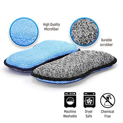 SCRUBIT Multi-Purpose Dish Scrub Sponge, Non Scratch Scouring Pads,  Cleaning Sponges for pots, Dishes, 