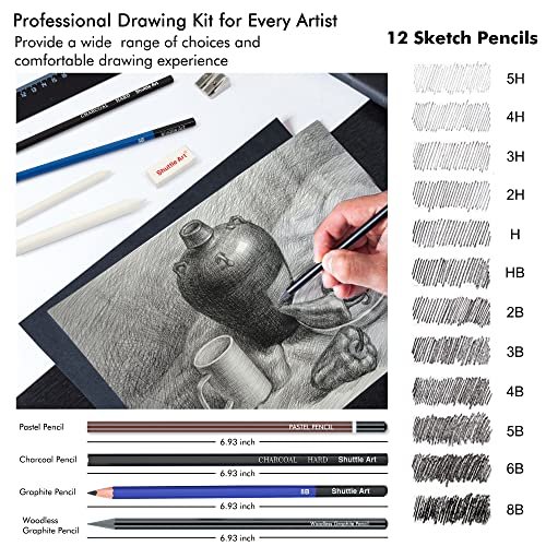 Drawing Kit, Shuttle Art 52 Pack Drawing Pencils Set, Professional