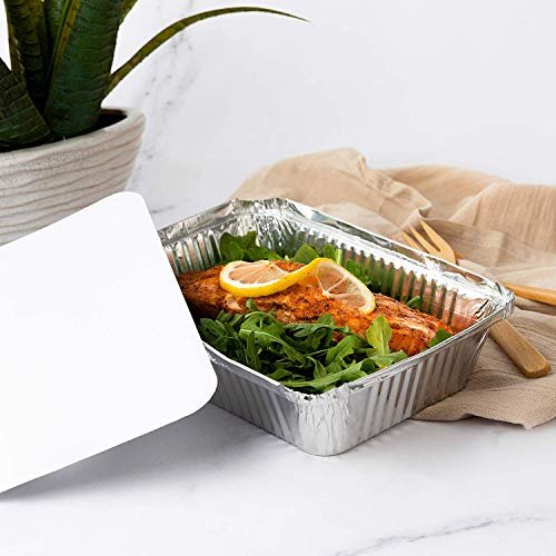 Casewin Aluminum Foil Pans(50 Pack) -12*8 in Tin Foil Pans with High Heat  Conductivity - Disposable Cookware For Baking, Grilling, Cooking, Storing