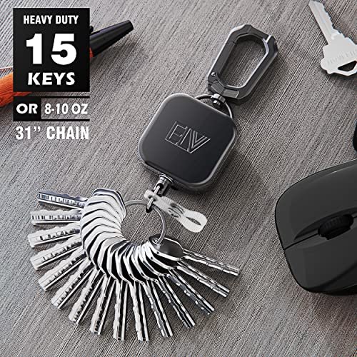 1 Pack ELV Retractable ID Badge Holder, Retractable Keychain Badge