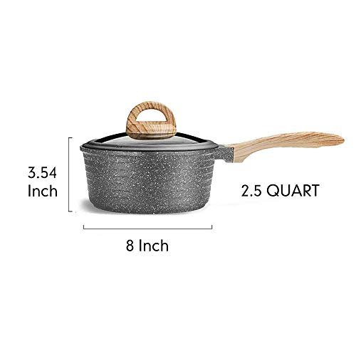 JEETEE Nonstick Sauce Pan with Lid Granite Stone – JEETEE STORE