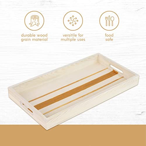 Wooden Nested Serving Trays 7 Pack Set of Rectangal