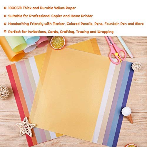 Creative Collection Translucent Vellum Paper, 8.5 x 11, Assorted