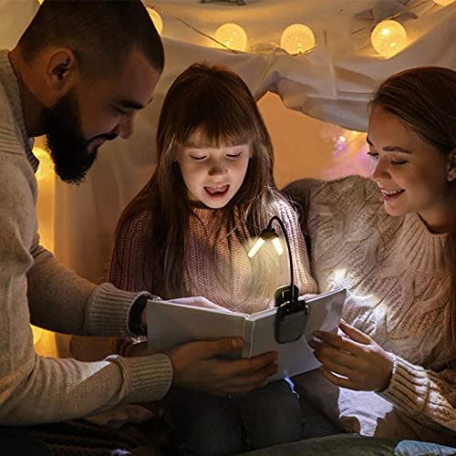  Vekkia Rechargeable-Book-Light-for-Reading-in-Bed, 3000K Warm 6  LED 3 Brightness Lamp : Electronics