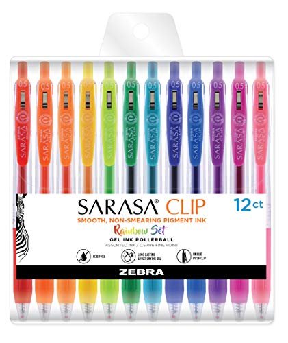 Zebra Sarasa Clip Gel Ink Pen 0.5mm -5 Colour Set - Smooth Pens