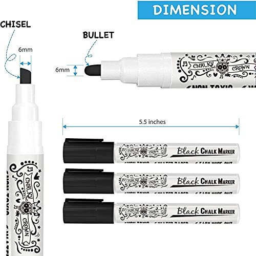 Chalky Crown - Liquid Chalk Markers - Erasable Chalk Markers with