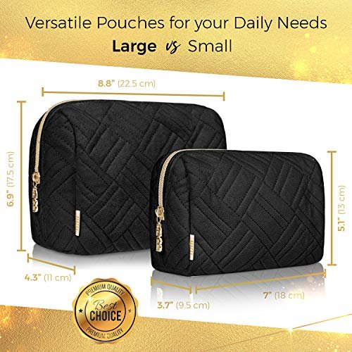 Large Cosmetic & Makeup Bag, Zippered Makeup Pouch for Women