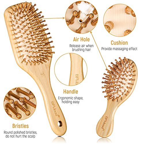 BFWood Bamboo Hair Brush Set, Eco-Friendly Wooden Hair Brushes and Combs Set  for All Types of Hair in Family - Shop Imported Products from USA to India  Online - iBhejo