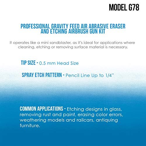Master Airbrush Gravity Feed Air Abrasive Eraser and Etching Airbrush Kit -  Mini Sandblaster Etcher Gun with 1/2 oz. Cup 