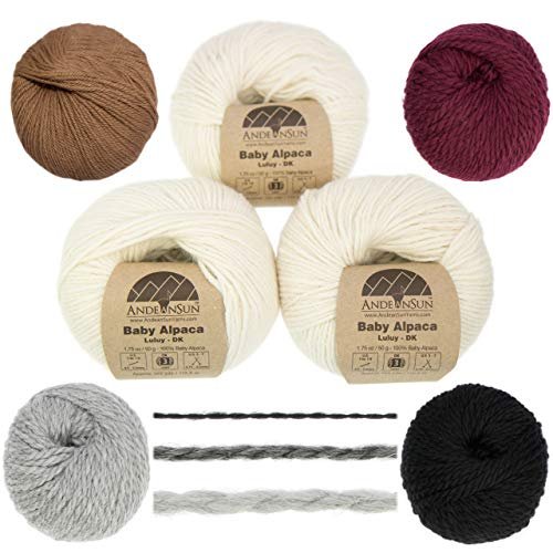 100% Alpaca Worsted Weight Yarns in Natural Colors