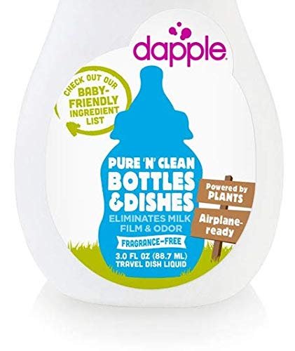 dapple Baby Bottle & Dish Liquid, Fragrance Free 3 fl oz (88.7 ml