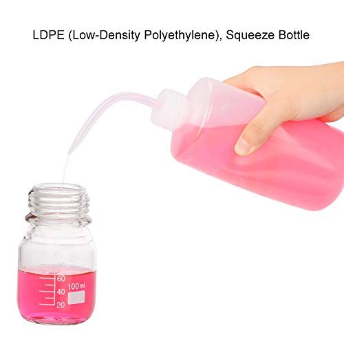 Stonylab Chemical Wash Bottle, 2Pack Plastic Safety Lab Squeeze Wash