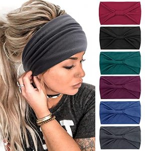 Tobeffect Wide Headbands for Women, 7'' Extra Large Turban Headband Boho  Hairband Hair Twisted Knot Accessories, 6 Pack