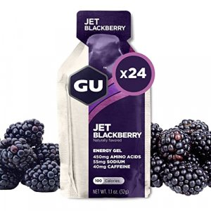 GU Energy Original Sports Nutrition Energy Gel, 24-Count, Jet Blackberry