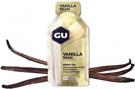 GU Energy Original Sports Nutrition Energy Gel, Vanilla Bean, 26.4 Oz, 24 Count