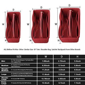 Purse Organzier, Bag Organizer with Metal Zipper (Large, Red)