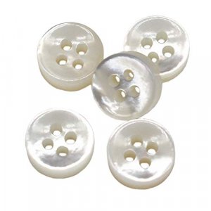 YaHoGa 20 Pieces 10mm (2/5 inch) Genuine White Mother of Pearl Buttons for Shirts with 4.0MM Thickness White MOP Shirt Buttons (10MM)
