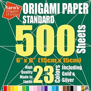 BUBU Origami Paper Kit 1000 Sheets 6 Inch Square Double Sided Color 20  Vivid Colors for Beginners Trainning and School Craft Lessons