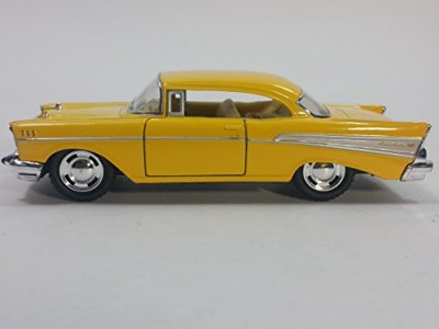 Kinsmart Canary Yellow 1957 Chevy Bel Air 2 Door Coupe 1/40 Scale Diecast Car by Kinsmart