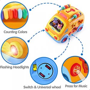 Iplay, Ilearn Toddler Music Bus Toy, Baby Push Go Car For 18 Month