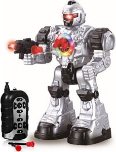 Play22 Remote Control Robot Toy - Robots for Kids Superb Fun Toy - Toy Robot Shoots Missiles Walks Talks & Dances with Flashing Lights 10 Functions -