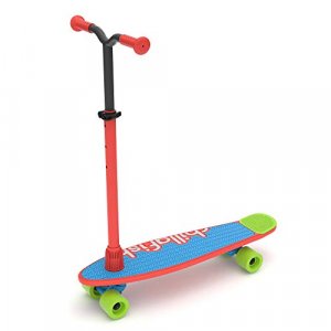 Chillafish Skatieskootie Customizable Training Skateboard and Lean-to-Steer scooter, Multiple Deck & Tail color options, Ages 3 +, Red Mix