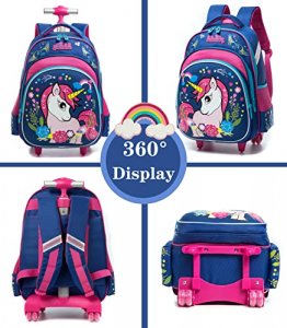 Unicorn rolling clearance backpacks for school