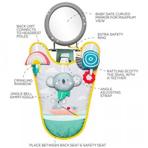 Taf Toys Koala in-Car Play Center | Parent and Babys Travel Companion, Car Activity Center Mirror to Watch Baby from Drivers Seat, 0 Months up
