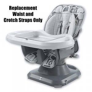 Replacement Parts for Fisher-Price High Chair ~ Fisher-Price Deluxe SpaceSaver High Chair - FPC43, FPC44, Replacement Waist and Crotch Straps ~ Gray