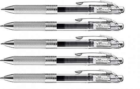 Pentel Energel Infree Gel Ink Ballpoint Pen 0.5mm, Needle Tip, Black Ink, 5 Pen Set(Japan Import)