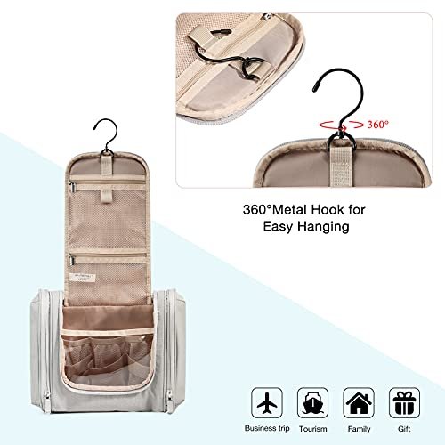 BAGSMART Toiletry Bag Travel Bag with Hanging Hook, Water-resistant Makeup  Cosmetic Bag Travel Organizer for Accessories, Shampoo, Full-size