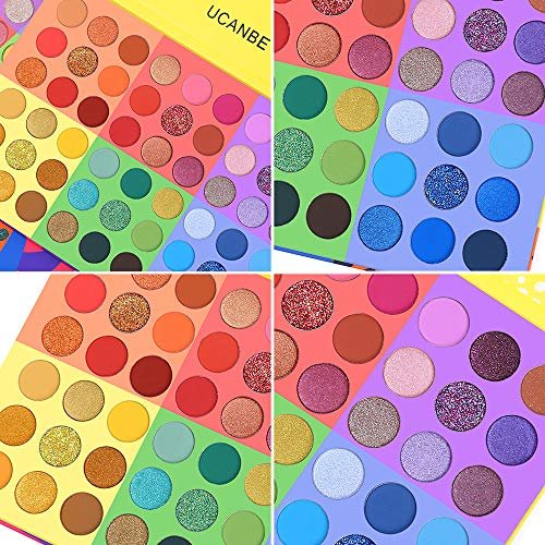 Ucanbe 54 Colors Eyeshadow 6 In 1 Glitter Shimmer Matte Pigmented Makeup  Palette Vivid Colorful Look Professional Eye Shadow Powder Splashy Candies  - Imported Products from USA - iBhejo