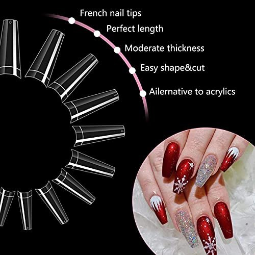 500Pcs Clear Coffin Nails Tips - Short Nails Tips For Acrylic Nails  Professional, Half Cover Fake Nails,10 Size Ballerina Nail Tips False Nails  Frenc - Imported Products from USA - iBhejo