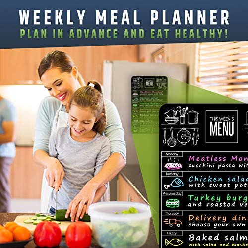 Cute 10x16 Magnetic Dry-erase Weekly Menu Blackboard for Kitchen