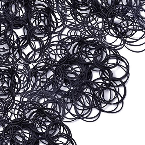 AMUU Rubber Bands 300pcs Black Small Rubber Bands for Office School Home Size16 Elastic Hair Band