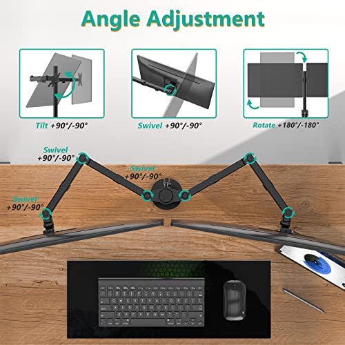 Wali Dual Monitor Mount, Monitor Arm Fits 2 Screens Up To 27 Inch, Dual  Monitor Stand For Desk 22 Lbs Weight Capacity Per Arm Fully Adjustable  Design - Imported Products from USA - iBhejo